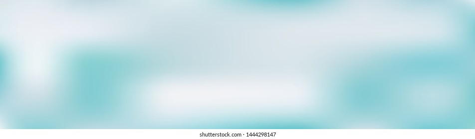 Panoramic abstract green, blue and white blurred gradient background. Horizontal view for a glass panels - skinali. Trendy modern nature backdrop. Ecology concept for your graphic design.