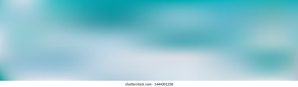 Panoramic abstract green, blue and white blurred gradient background. Horizontal view for a glass panels - skinali. Trendy modern nature backdrop. Ecology concept for your graphic design.