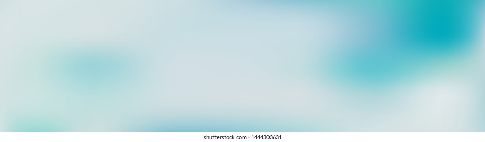 Panoramic abstract green, blue and white blurred gradient background. Horizontal view for a glass panels - skinali. Trendy modern nature backdrop. Ecology concept for your graphic design.