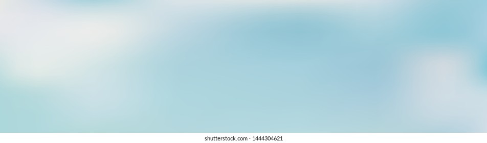 Panoramic abstract green, blue and white blurred gradient background. Horizontal view for a glass panels - skinali. Trendy modern nature backdrop. Ecology concept for your graphic design.