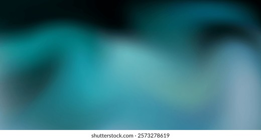 Panoramic abstract green, blue and white blurred gradient background. Horizontal view for a glass panels - skinali. Trendy modern nature backdrop. Ecology concept for your graphic design.