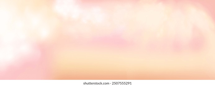 Panorama abstrakter rosafarbener blauer Himmelhintergrund. Skyscape mit flauschigen Wolken. Farbverlauf Fantasy Paradies Hintergrund.