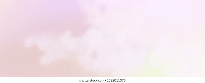 Panoramic abstract pink blue sky background. Skyscape with fluffy clouds. Gradient fantasy paradise background.