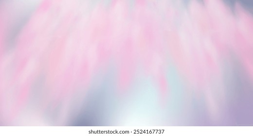 Panoramic abstract pink blue sky background. Skyscape with fluffy clouds. Gradient fantasy paradise background.