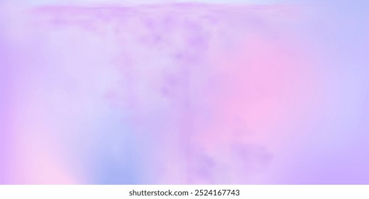 Panoramic abstract pink blue sky background. Skyscape with fluffy clouds. Gradient fantasy paradise background.