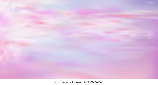 Panorama abstrakter rosafarbener blauer Himmelhintergrund. Skyscape mit flauschigen Wolken. Farbverlauf Fantasy Paradies Hintergrund.