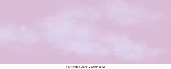 Panoramic abstract pink blue sky background. Skyscape with fluffy clouds. Gradient fantasy paradise background.