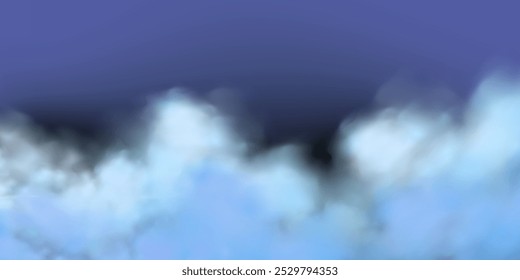 Panoramic abstract pink blue sky background. Skyscape with fluffy clouds. Gradient fantasy paradise background.