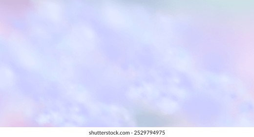 Panoramic abstract pink blue sky background. Skyscape with fluffy clouds. Gradient fantasy paradise background.