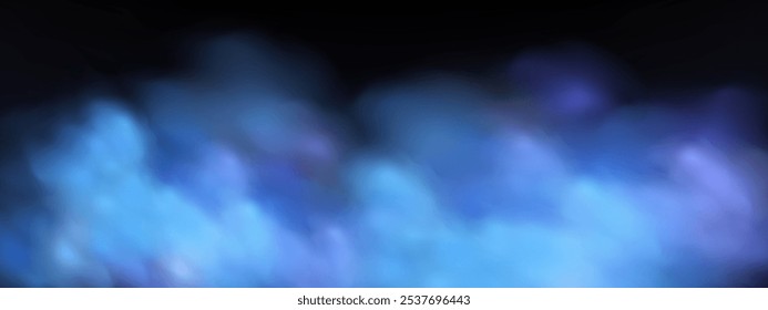 Panoramic abstract pink blue sky background. Skyscape with fluffy clouds. Gradient fantasy paradise background.
