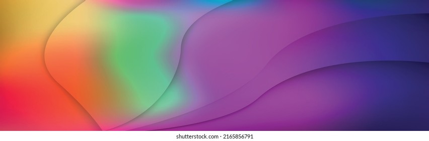 Panoramic abstract web background colorful gradient - Vector illustration