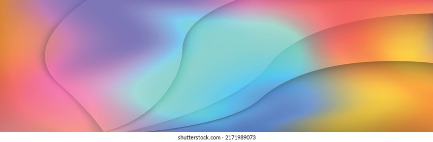 Panoramic abstract web background colorful gradient - Vector illustration