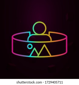 Panoramic, augmented reality, man nolan icon Simple thin line, outline vector of Augmented reality icons for ui and ux, website or mobile application