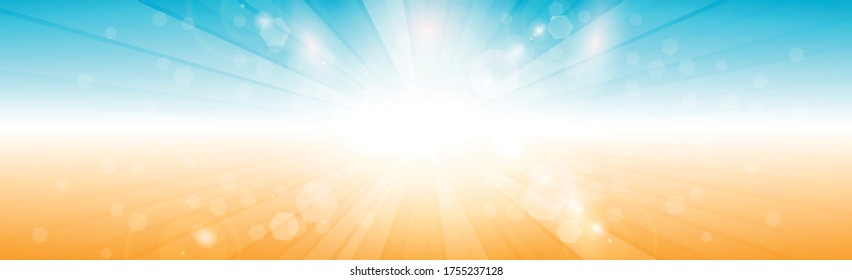 Panoramic background abstract rays of the sun around