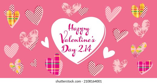 Ilustración panorámica del diseño del corazón de San Valentín.