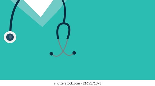 Panoramic background medical specialized clothing doctor - Vector illustration