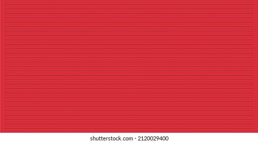 Panoramic background red garage doors, horizontal lines - Vector illustration