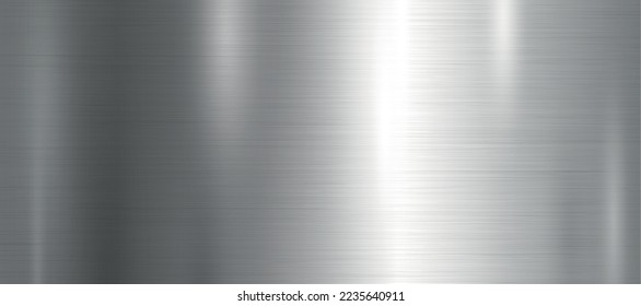 Panoramic background silver steel metal texture - Vector illustration