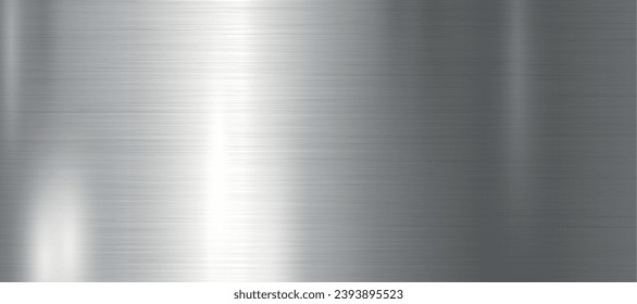 Panoramic background silver steel metal texture - Vector illustration