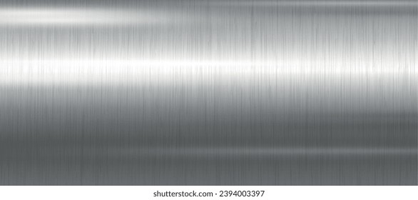 Panoramic background silver steel metal texture - Vector illustration