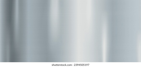 Panoramic background silver steel metal texture - Vector illustration