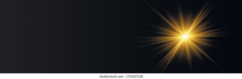 Sol de fondo panorámico sobre fondo negro - ilustración