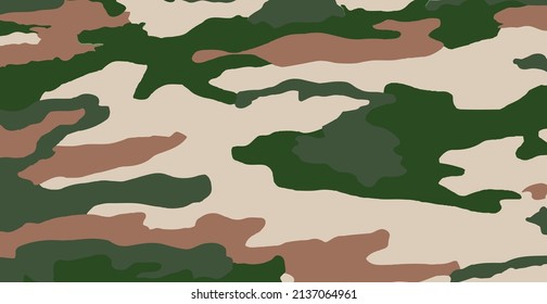 Panoramic background texture army khaki camouflage - Vector illustration