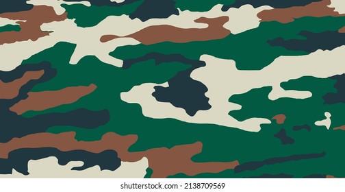 Panoramic background texture army khaki camouflage - Vector illustration