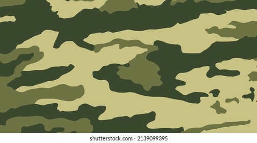 Panoramic background texture military khaki sand camouflage - Vector illustration