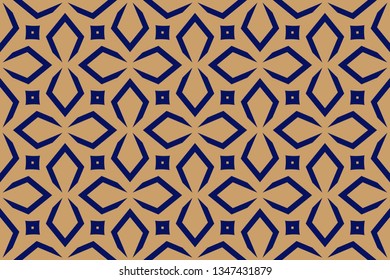 Panoramic background texture with mosaic. Geometric mosaic design. Abstract color trendy background. Mosaic texture with geometric shapes. Blue patterns. Blue lines.  Vector illustration.    