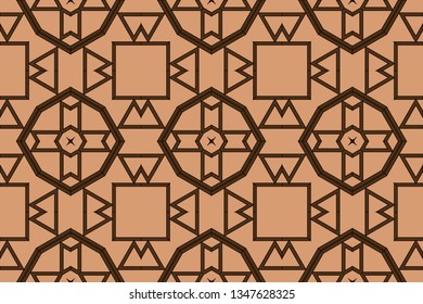 Panoramic background texture with mosaic. Geometric mosaic design. Abstract color trendy background. Mosaic texture with geometric shapes. Vector illustration. brown pattern, brown image,   