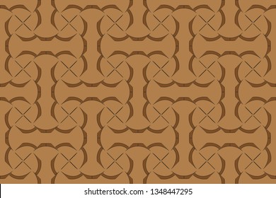 Panoramic background texture with mosaic. Geometric mosaic design. Abstract color trendy background. Mosaic texture with geometric shapes. Vector illustration. Brown pattern, brown image,   