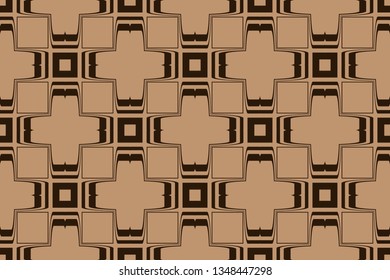 Panoramic background texture with mosaic. Geometric mosaic design. Abstract color trendy background. Mosaic texture with geometric shapes. Vector illustration. Brown pattern, brown image,   