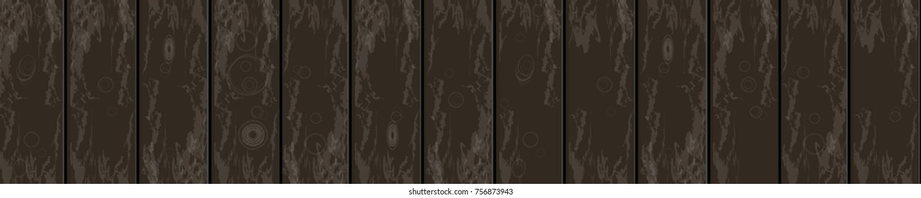 panoramic background wooden plank. vector illustration for your design on a dark background. wood oak. horizontal orientation