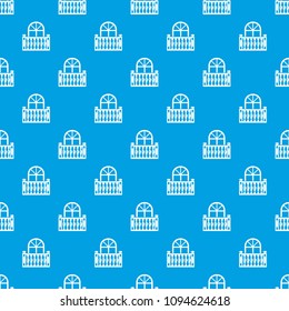Panoramic balcony pattern vector seamless blue repeat for any use
