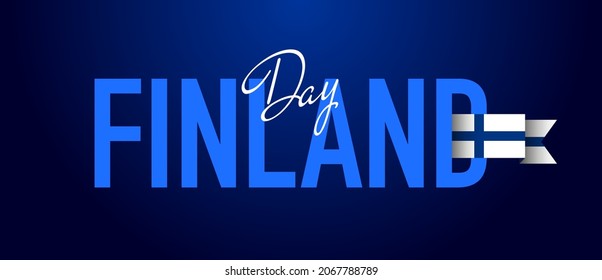 Panoramic banner, Finland day. Blue background 