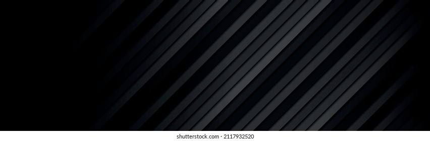 Panoramic black and gray diagonal lines, web background - Vector illustration