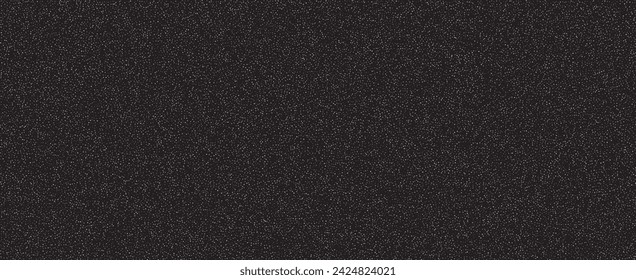 Fondo de metal negro panorámico y textura de grano. Textura abstracta del ruido del grano negro. Oscura superficie grunge. Fondo negro punteado. Ilustración de vector