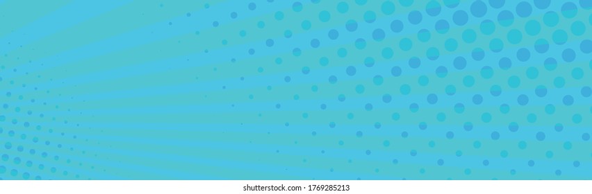 Panoramic blue comic zoom with lines - Vector