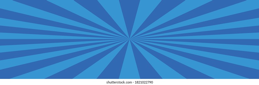 Panoramic blue comic zoom with lines - illustration