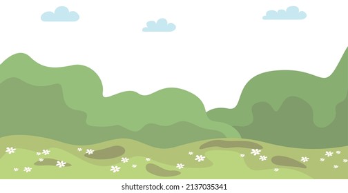 Panorámica de fondo de paisaje forestal de verano brillante - Ilustración del vector