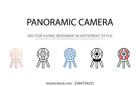 Panoramic Camera icon design with white background stock illustration