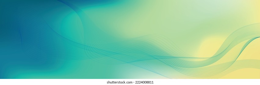 Panoramic colorful abstract stylish multi background with wavy lines - Vector illustration