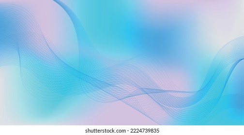 Panoramic colorful abstract stylish multi background with wavy lines - Vector illustration