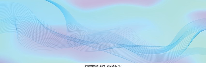 Panoramic colorful abstract stylish multi background with wavy lines - Vector illustration