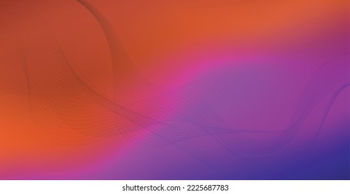 Panoramic colorful abstract stylish multi background with wavy lines - Vector illustration