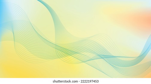 Panoramic colorful light abstract stylish multi background with wavy lines - Vector illustration