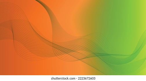 Luz panorámica colorida abstracta de fondo elegante con líneas onduladas - Ilustración vectorial