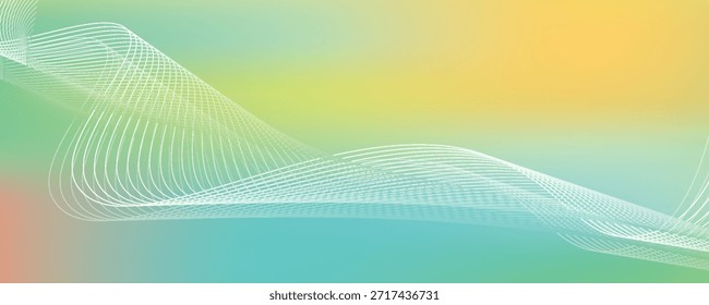 Panorama bunt Licht abstrakt stylish Multi-Hintergrund mit gewellten Linien - Vektorgrafik