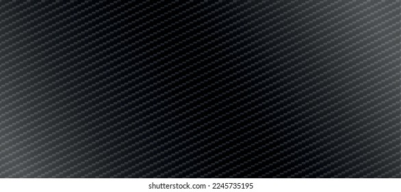 Panoramic dark carbon fiber texture with highlights - Vector illustration